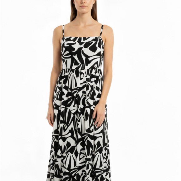 Rachel Zoe Black and White Patterned Maxi Dress - Picture 1 of 1